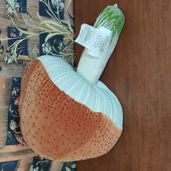 John Derian x Target 17”x14” Beaded Mushroom Novelty Plush Pillow Brown New - Picture 4 of 5
